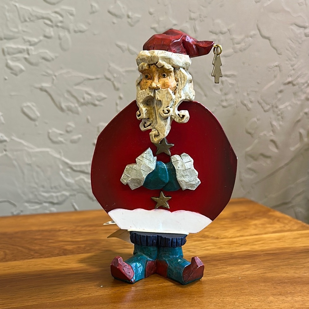 Russ metal and carved‎ vintage Santa Claus the Christmas sampler number 13944
